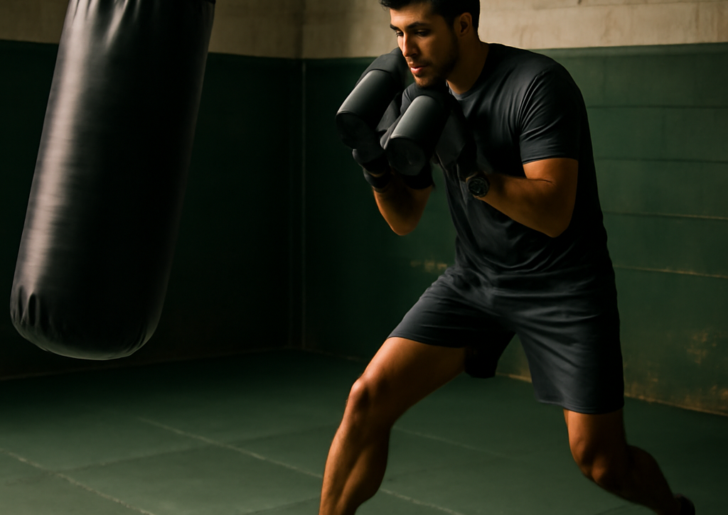 Saco em movimento, lutador em controle: como o balanço do alvo treina distância e footwork no Muay Thai