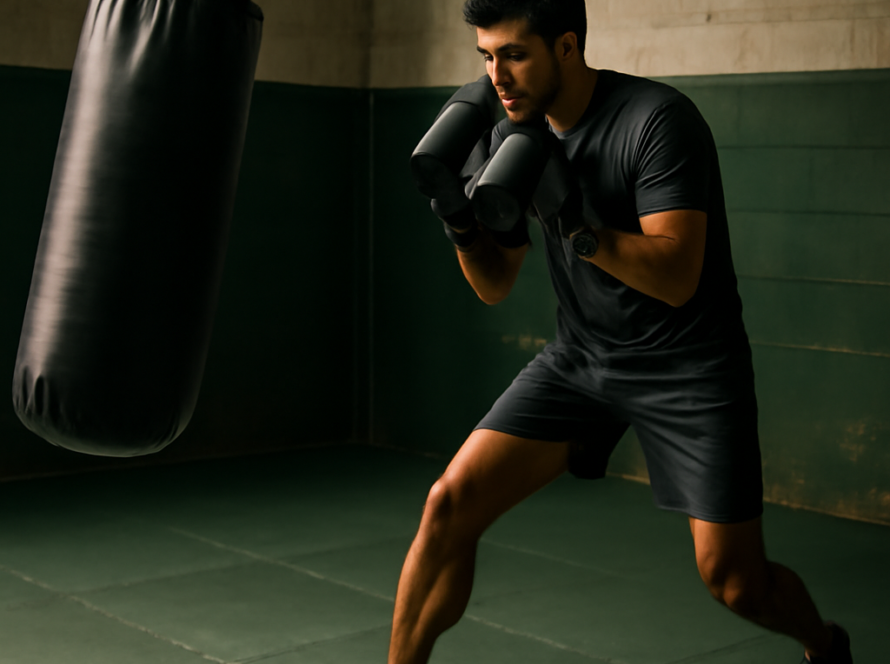 Saco em movimento, lutador em controle: como o balanço do alvo treina distância e footwork no Muay Thai