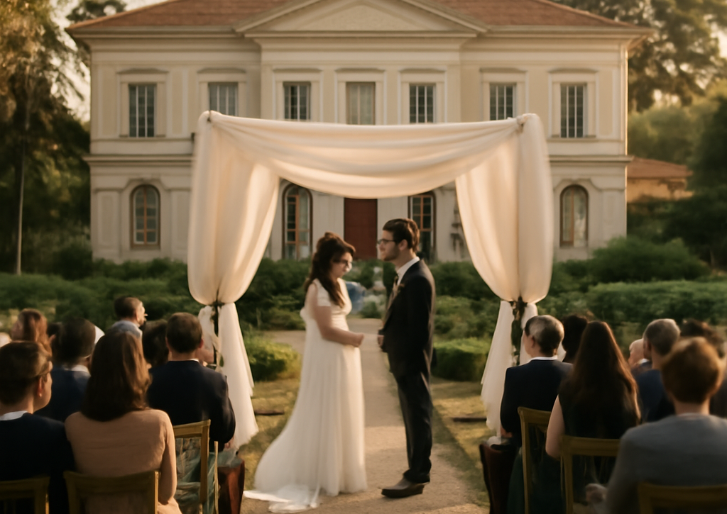 Checklist invisível da noiva no campo: vento, insetos e temperatura sem tirar a elegância do casamento judaico na fazenda